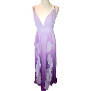 Fashion Nova Purple Ombre Effect Maxi Dress Size Large Gorgeous! jj3623